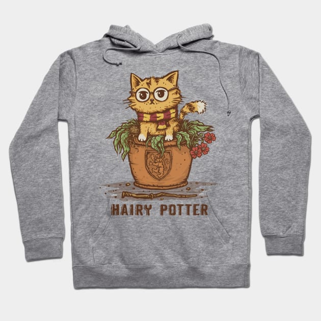 Hairy Cat in a Pot Hoodie by kg07_shirts